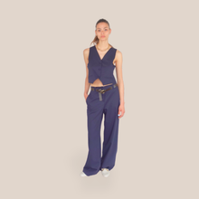 Carica l'immagine nel visualizzatore di Gallery, Kontatto pantalone palazzo con cintura 20% viscosa Art MN6000 ( blazer Art MN6001 )

