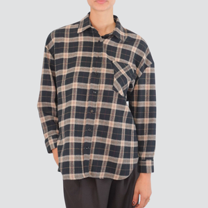 Vicolo camicia over flanella scozzese 70% cotone Art TF1716