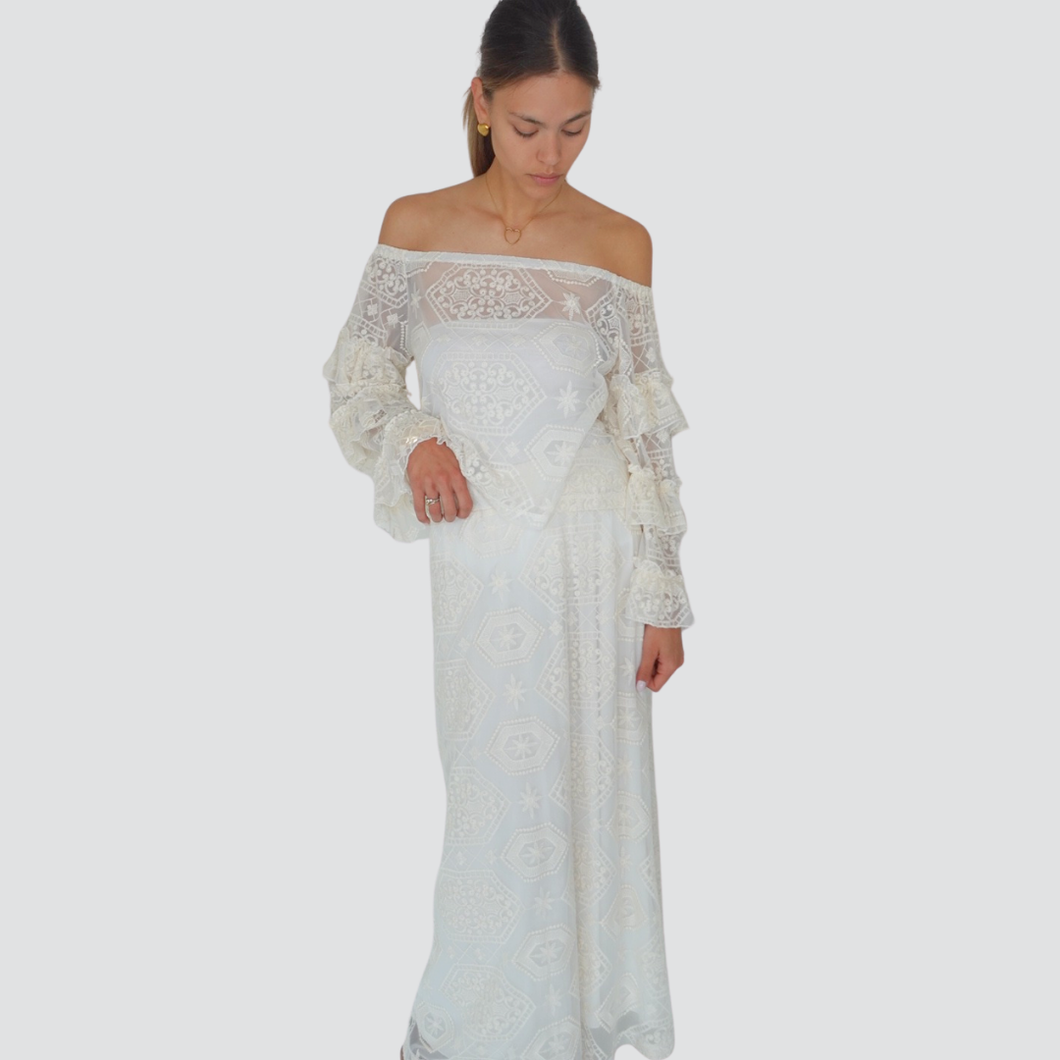 Haveone gonna lunga ricamo con sottoveste Art GPA-N085