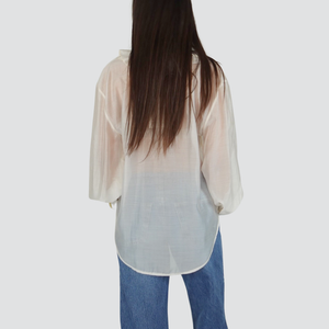 Haveone camicia over scollo V con rouches e bracciali 90% lyocell Art CVS-P078