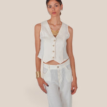 Carica l'immagine nel visualizzatore di Gallery, Haveone gilet 100% lino Art LVE-Q021
