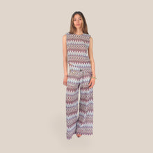 Carica l'immagine nel visualizzatore di Gallery, Tensione in pantalone palazzo filo lurex elastico vita 100% viscosa Art S26PD04
