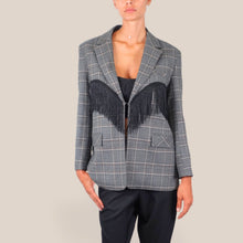 Carica l'immagine nel visualizzatore di Gallery, Vicolo blazer scozzese con frange 34% viscosa Art TAC1121
