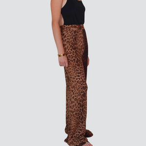 Vicolo pantalone maculato palazzo elastico vita Art UF0082