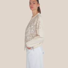 Carica l'immagine nel visualizzatore di Gallery, Haveone felpa over garzata con paillettes 65% cotone Art CFW-Q080
