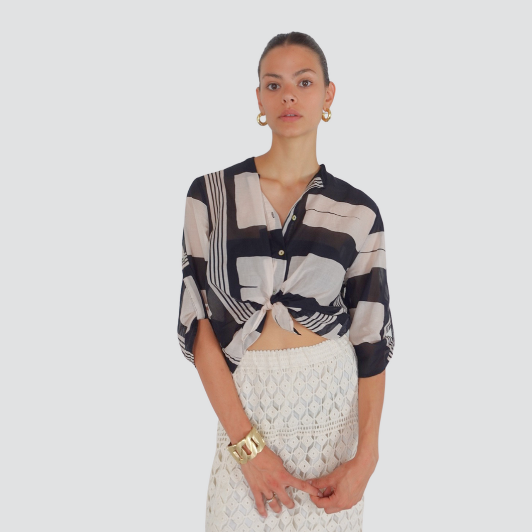 Haveone camicia coreana manica cort a100% viscosa Art CMA-N435