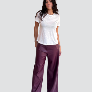 Tensione in pantalone ecopelle gamba ampia Art 224155