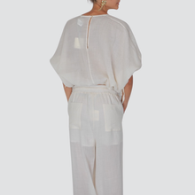 Carica l&#39;immagine nel visualizzatore di Gallery, Vicolo pantalone gamba ampia elastico vita con coulisse 100% ramia Art TD2908
