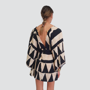 Haveone abito corto farfalla accessorio schiena 100% viscosa Art AMA-N235