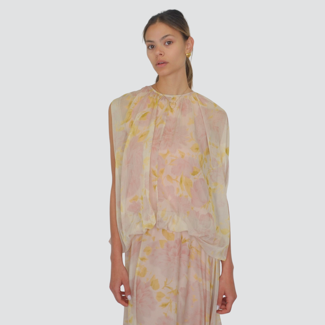 Haveone blusa kimono increspato fantasia Art CMA-N289