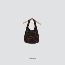 Carica l'immagine nel visualizzatore di Gallery, Susy Mix shopper moro rivetti vera pelle Art VEASTUDS
