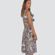 Carica l&#39;immagine nel visualizzatore di Gallery, Vicolo abito fantasia con fiocchetti zip laterale 100% cotone Art TD3031
