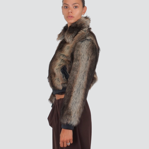 Dixie bomber ecopelliccia con zip elastico fondo foderata Art V945Y029X