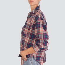 Carica l&#39;immagine nel visualizzatore di Gallery, Vicolo camicia over scozzese con tasca e strass colletto Art RF0272

