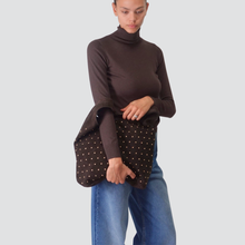 Carica l'immagine nel visualizzatore di Gallery, Susy Mix shopper moro rivetti vera pelle Art VEASTUDS
