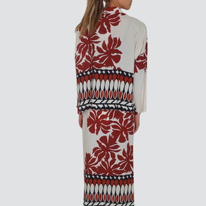 Haveone camicia spalla scesa fantasia spacchetti laterali 100% viscosa Art CMA-N394