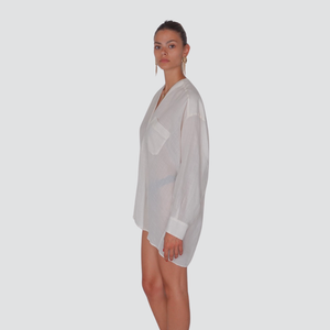 Vicolo maxi camicia con taschino 100% ramia Art TD2909