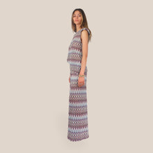 Carica l'immagine nel visualizzatore di Gallery, Tensione in pantalone palazzo filo lurex elastico vita 100% viscosa Art S26PD04
