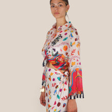 Carica l'immagine nel visualizzatore di Gallery, Tensione in camicia over stampa 78% cotone 22% silk Art 39784
