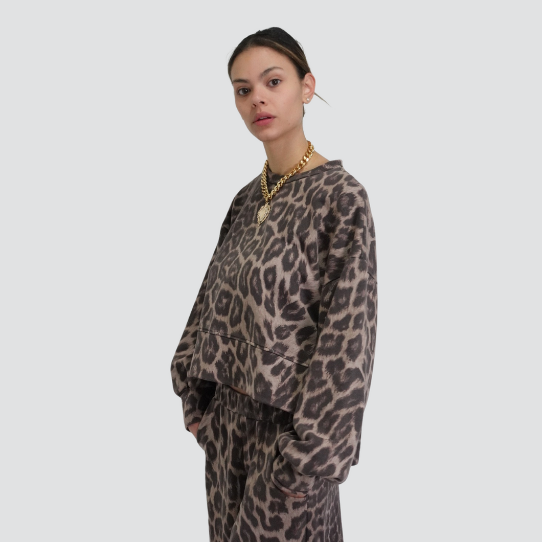Haveone felpa maculata spacchetto laterale 100% cotone Art FMA-N016