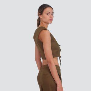 Tensione in gilet fiocchi 40% viscosa 33% lino 26% cotone Art 25D6890