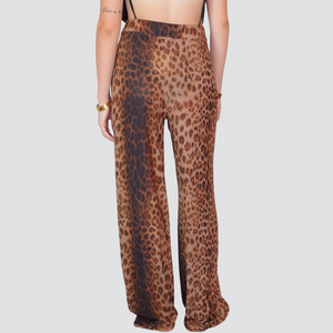 Vicolo pantalone maculato palazzo elastico vita Art UF0082
