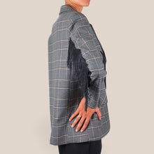 Carica l'immagine nel visualizzatore di Gallery, Vicolo blazer scozzese con frange 34% viscosa Art TAC1121
