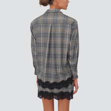 Carica l&#39;immagine nel visualizzatore di Gallery, Haveone mini gonna scozzese con pizzo e doppia cintura 35% viscosa Art GMA-P090

