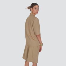Carica l&#39;immagine nel visualizzatore di Gallery, Haveone blazer spalla over manica corta 80% viscosa 20% lino
