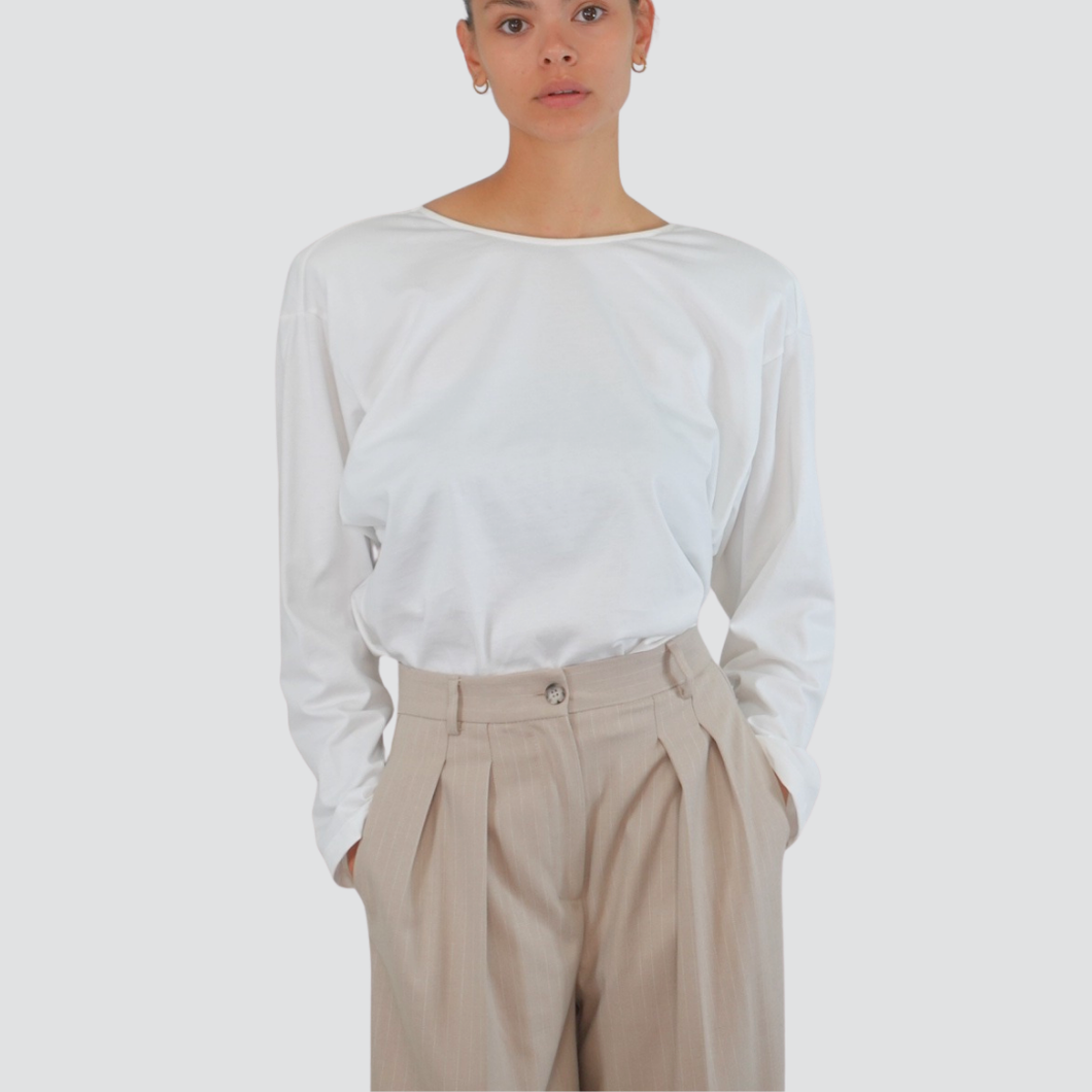 Vicolo t-shirt over con spalline e scollatura schiena 100% cotone Art UF195