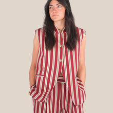 Carica l'immagine nel visualizzatore di Gallery, Dixie gilet over gessato 87% viscosa Art LAFV1SU
