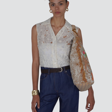 Carica l&#39;immagine nel visualizzatore di Gallery, Susy mix borsa shopper ricamata manico elastico B01709

