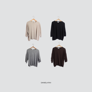 Vicolo maglia over manica 3/4 40% viscosa 25% lana 5% cashmere Art 22029F