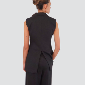 Vicolo giacca smanicata moro occhio di pernice 50% viscosa Art TF1728