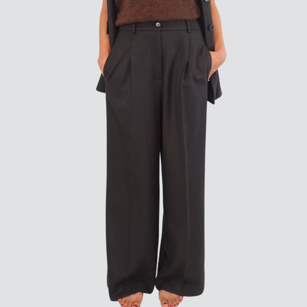 Vicolo pantalone palazzo moro pinces occhio di pernice 50% viscosa Art TF1722