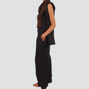 Vicolo pantalone palazzo moro pinces occhio di pernice 50% viscosa Art TF1722