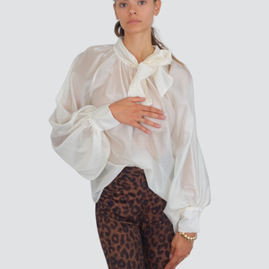 Vicolo camicia con fiocco manica ampia 85% lyocell Art TF0488