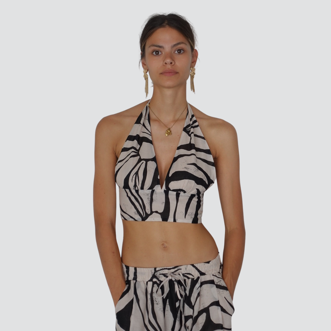 Vicolo top crop fantasia 100% cotone Art TD2921