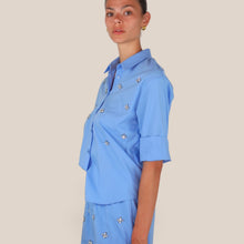 Carica l'immagine nel visualizzatore di Gallery, Tensione in camicia over con applicazione strass Art 26C5501
