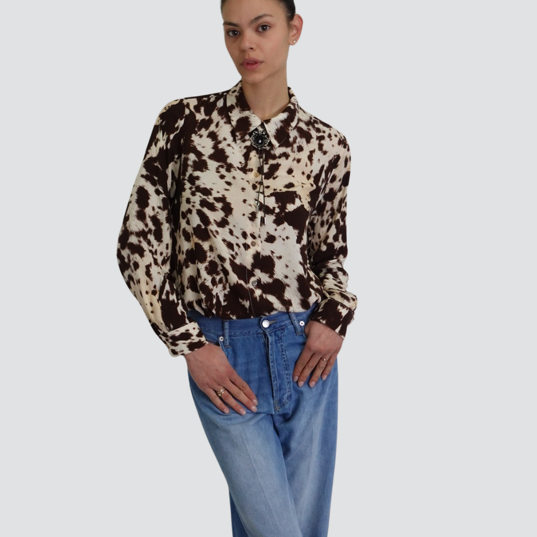 Haveone camicia fantasia con collana 100% viscosa Art CMA-N122