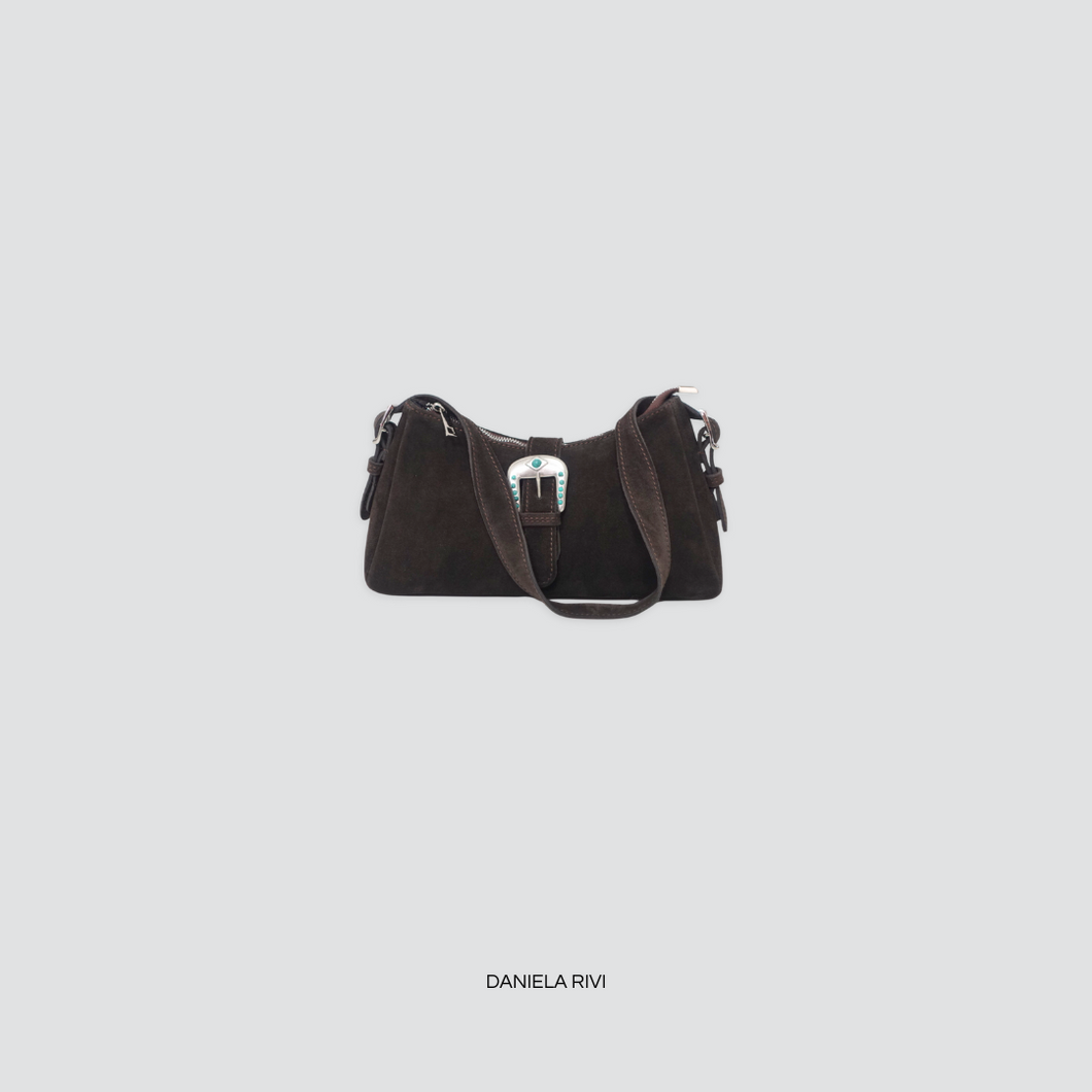 Susy Mix borsa camoscio con fibbia vera pelle Ar AITANASU