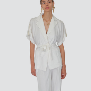 Vicolo blazer kimono mezza manica 80% viscosa 20% lino Art TD2564