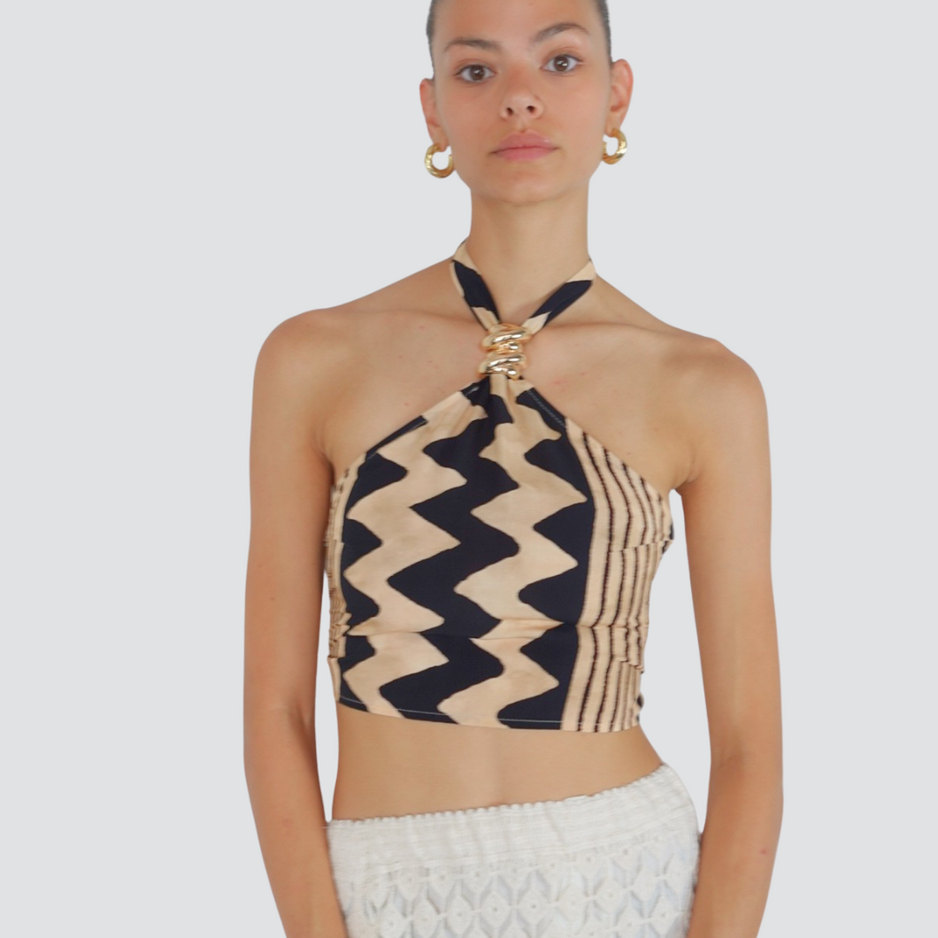 Haveone top fazzoletto con accessorio 100% viscosa Art RMA-N157