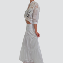 Carica l&#39;immagine nel visualizzatore di Gallery, Tensione in gonna lunga boho con passamaneria elastico vita 100% cotone Art N50251AT
