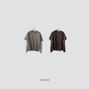 Vicolo t-shirt over manica pizzo 100% cotone Art UF0062