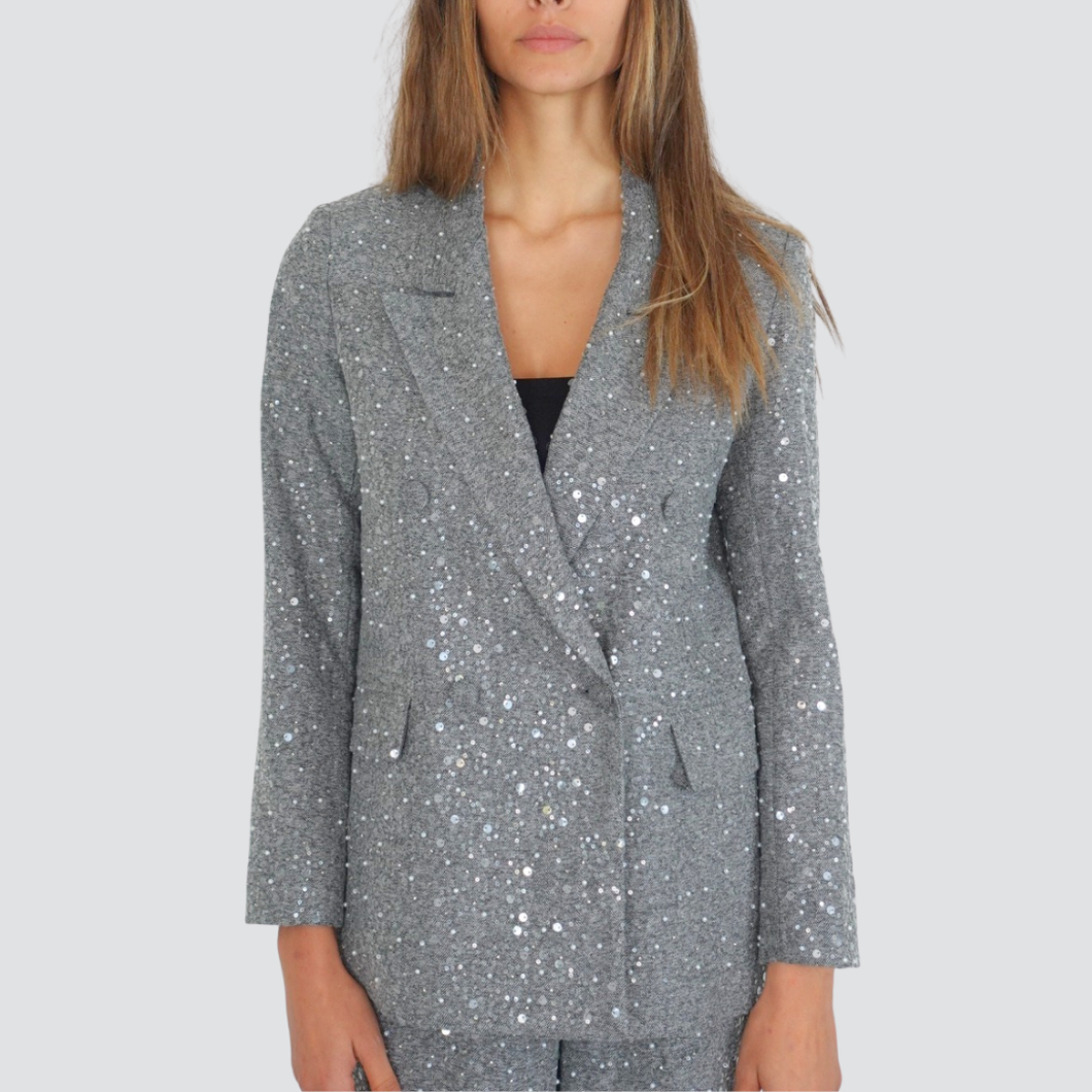 Vicolo giacca spigata doppio petto con perline e paillettes Art TF0105