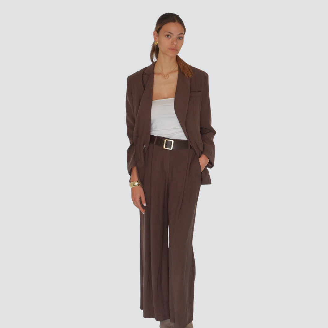 Haveone pantalone palazzo con cintura 90% viscosa Art PVS-N333