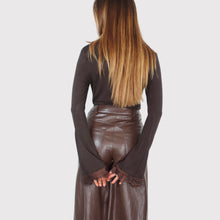 Carica l'immagine nel visualizzatore di Gallery, Haveone maglia scollo V manica svasata con pizzo 94% viscosa Art MMA-R318
