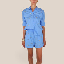 Carica l'immagine nel visualizzatore di Gallery, Tensione in shorts elastico vita con applicazione strass Art 26s5502
