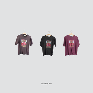 Vicolo t-shirt over con stampa e strass 100% cotone Art RF0241